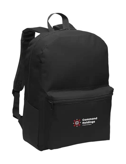 Casual Black Lightweight Laptop Backpack w/Command Holdings Logo
