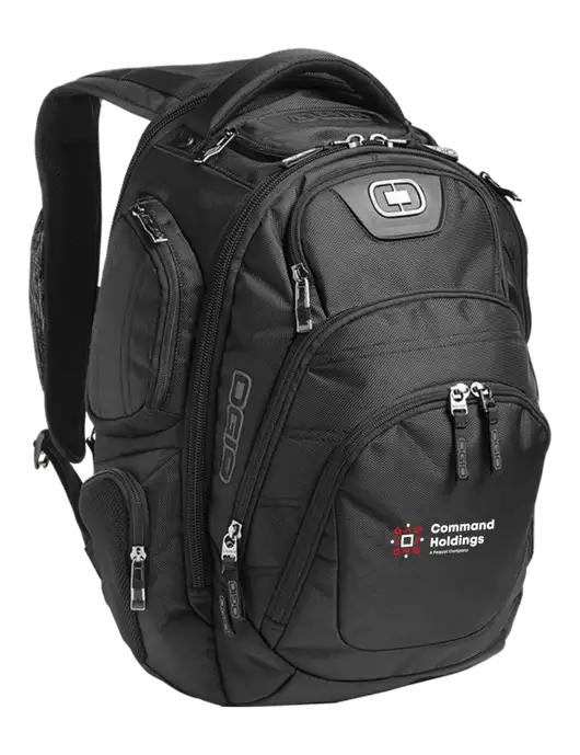 OGIO Black Stratagem Laptop Backpack w/Command Holdings Logo