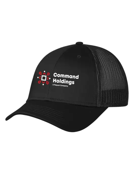 Black Mesh Trucker Cap Snap Back w/Command Holdings Logo