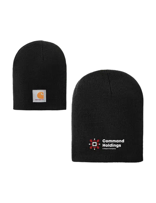 Carhartt Black Acrylic Knit Hat w/Command Holdings Logo