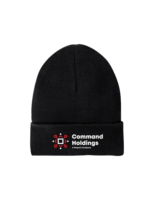 Recycled Black Beanie w/Command Holdings Logo