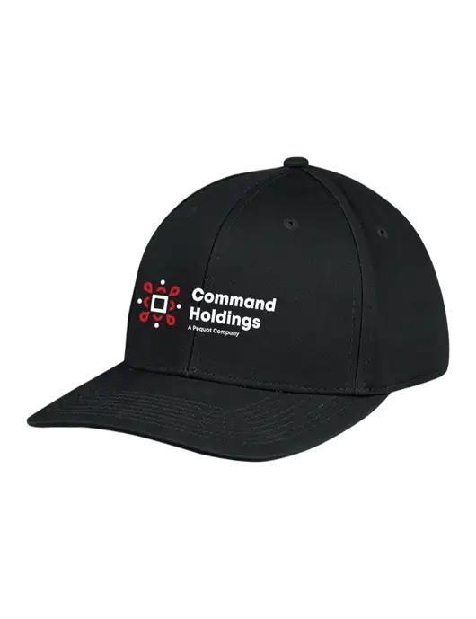 Premium Modern Structured Twill Black Snapback Cap w/Command Holdings Logo