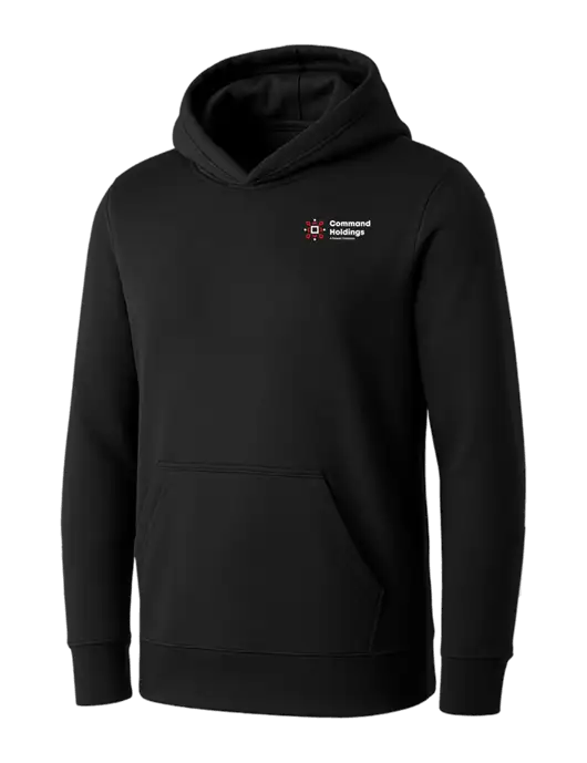 Womens Black Core Fleece Pullover Hooded Sweatshirt w/Command Holdings Logo