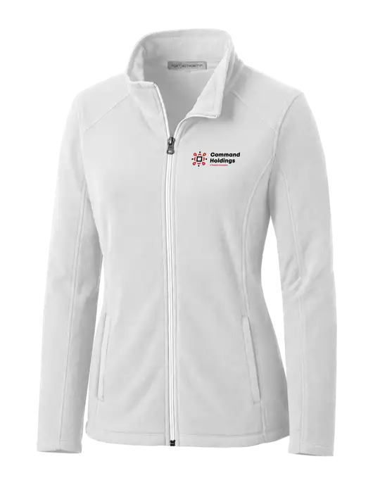 White Womens Microfleece Jacket w/Command Holdings Logo