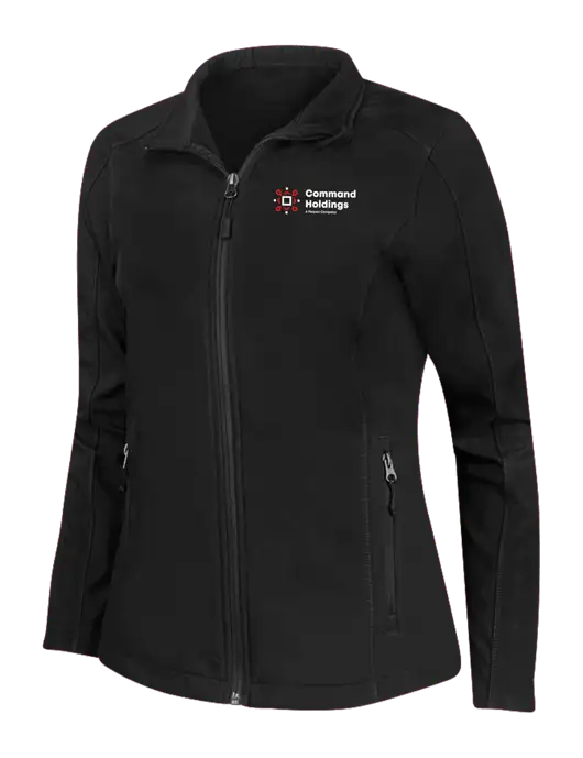 Black Womens Core Soft Shell Jacket w/Command Holdings Logo