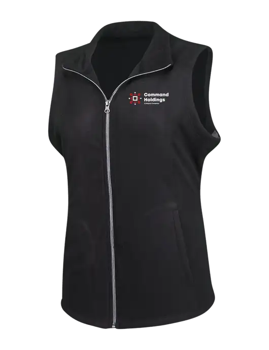 Black Womens Microfleece Vest w/Command Holdings Logo