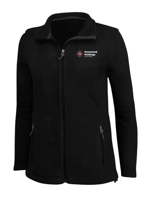 Womens Black Fleece Jacket w/Command Holdings Logo